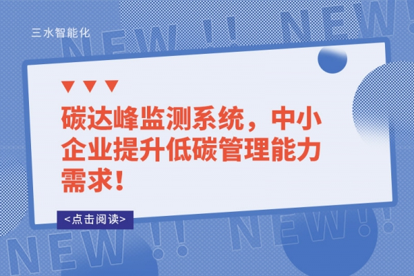 碳達峰監(jiān)測系統，中小企業(yè)提升低碳管理能力需求！